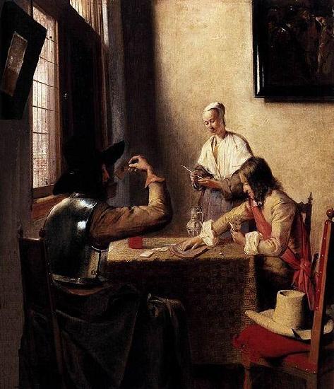 Pieter de Hooch Soldiers Playing Cards Sweden oil painting art